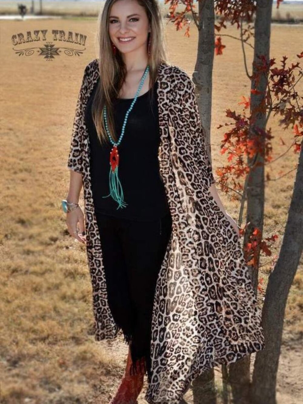 Crazy Train Sheer Leopard Duster, "Dixie" Leopard Duster, Boutique